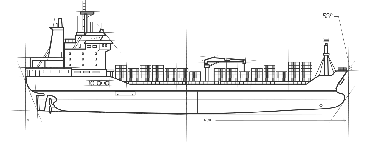 Containerschiffe der NSB Reederei als Stielelement für das Hotel Navigier in Buxtehude